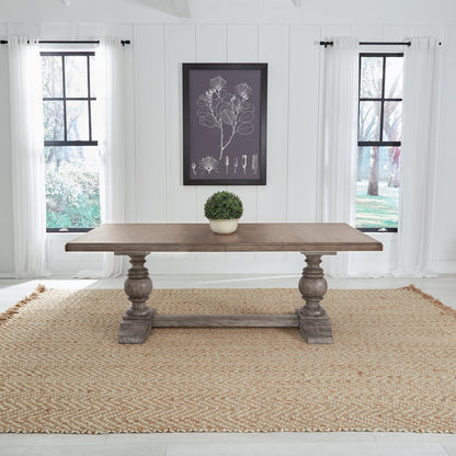 River Place Trestle Table Set in Pine Solids & Veneers