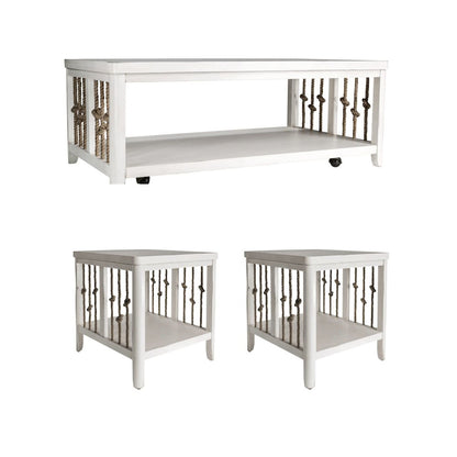 Dockside 3 Piece Set (1-Cocktail 2-End Tables) in Poplar Solids w/ Wood Products
