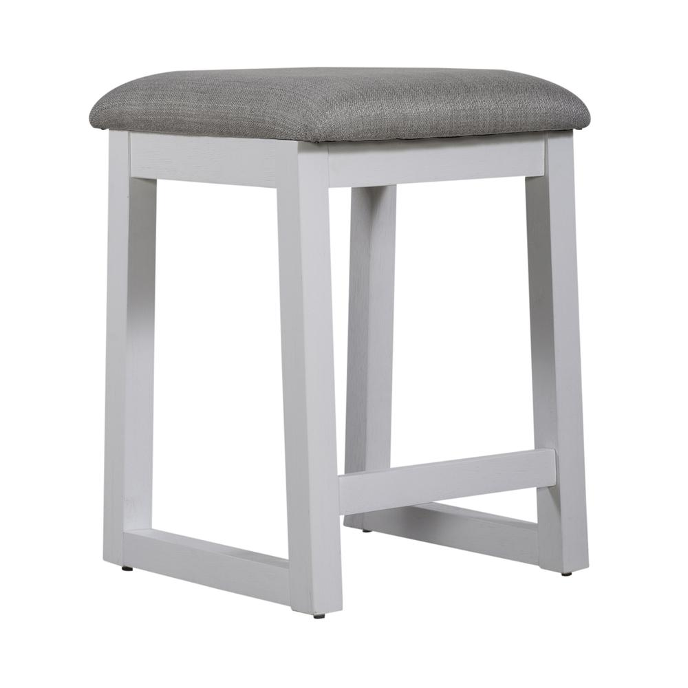 Uph Console Stool Contemporary White in Two-Tone Shell White