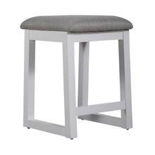 Uph Console Stool Contemporary White in Two-Tone Shell White