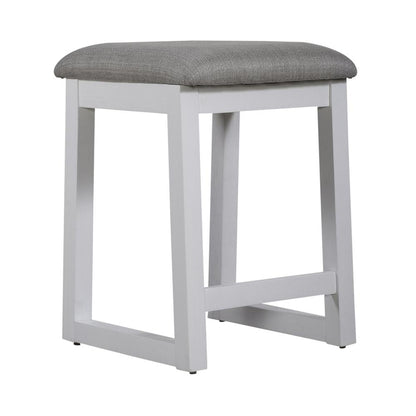 Uph Console Stool Contemporary White in Two-Tone Shell White