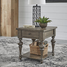 Americana Farmhouse Drawer End Table in Dusty Taupe