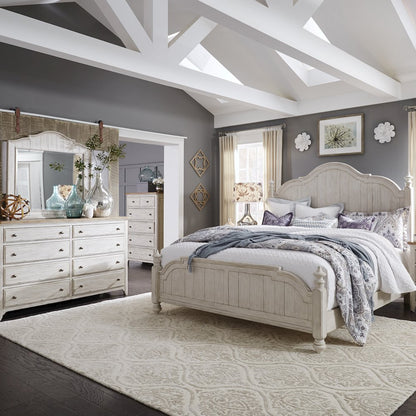 Farmhouse Reimagined King Poster Bed, Dresser & Mirror, Chest
