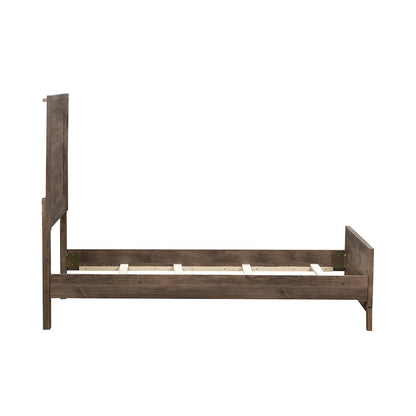 Twin Panel Bed in Rubberwood Solids w/ Paper Laminate