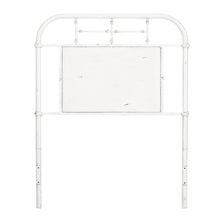 Vintage Series Twin Metal Headboard - Antique White in Distressed Metal