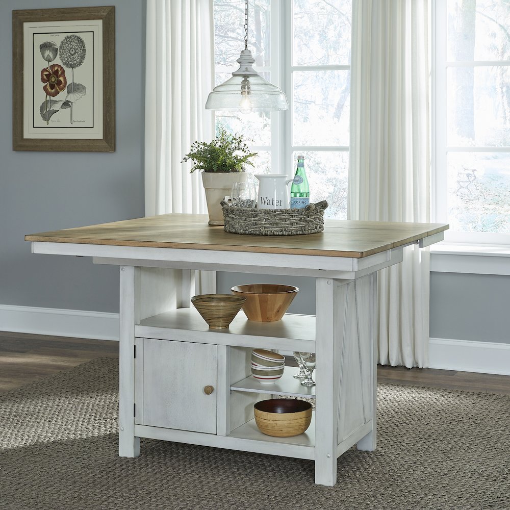 Lindsey Farm Kitchen Island in Rubberwood Solids & Veneers w/ MDF