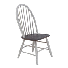 Farmhouse Windsor Back Side Chair- Set of 2 in Two Tone White w/ Wood Tone Top