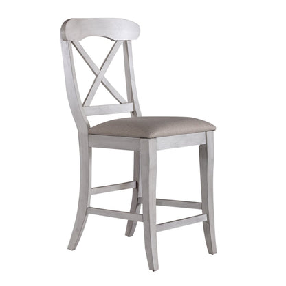 Ocean Isle 5 Piece Gathering Table Set - Antique White w/ Weathered Pine