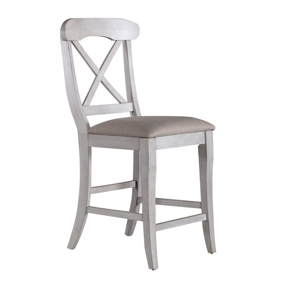 Ocean Isle 5 Piece Gathering Table Set - Antique White w/ Weathered Pine