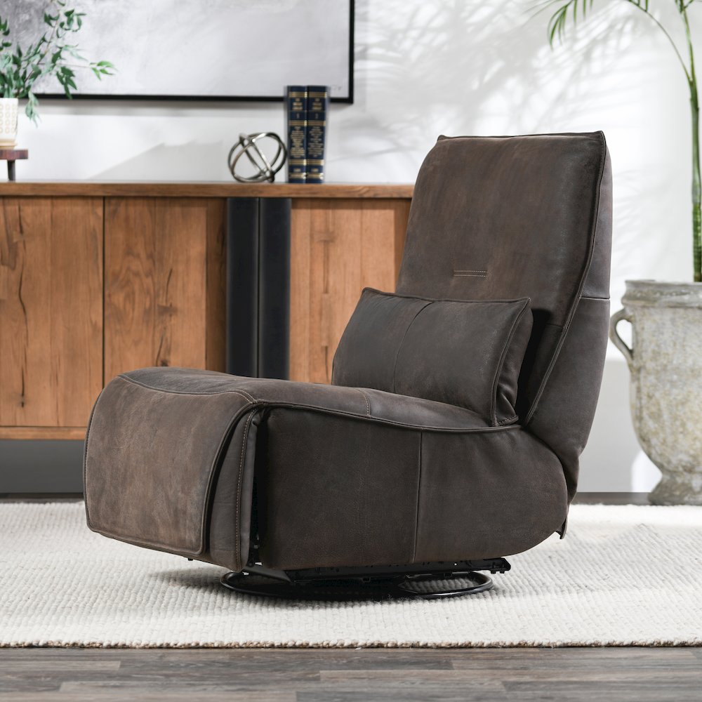 Paige Swivel Power Recliner Rustic Brown