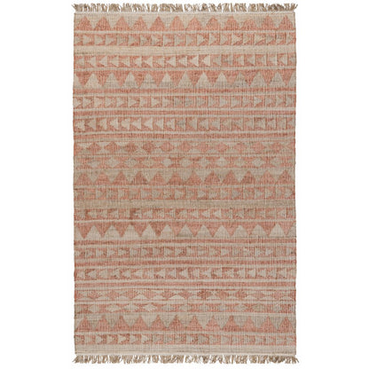 Camille Handwoven Jute Area Rug  Orange, Natural 2.6x8