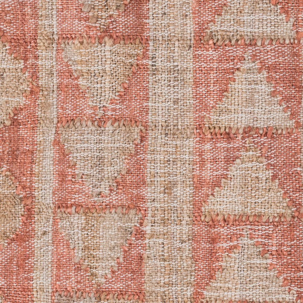 Camille Handwoven Jute Area Rug  Orange, Natural 2.6x8