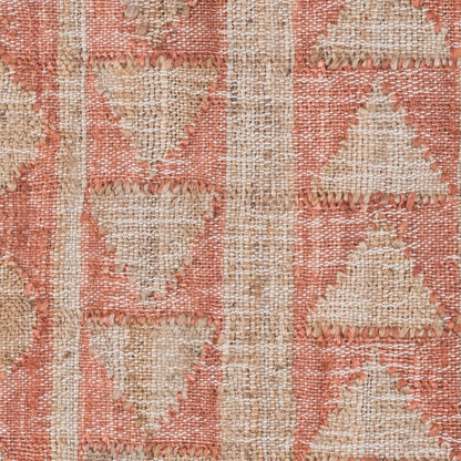 Camille Handwoven Jute Area Rug  Orange, Natural 2.6x8
