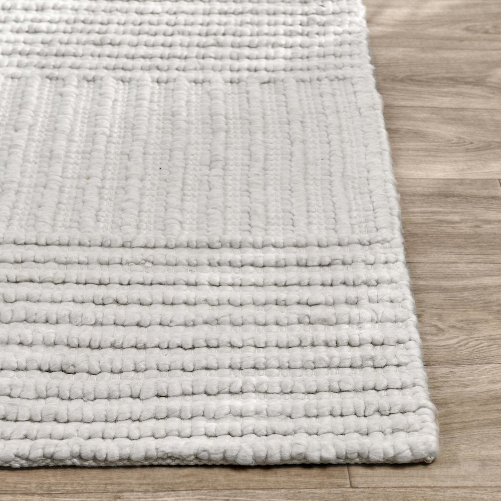 Clayton 8'x10' Recycled Fabric Handwoven Sustainable Ivory Accent Area Rug