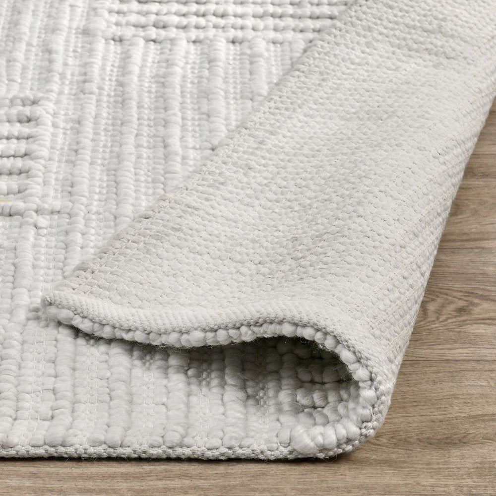 Clayton 8'x10' Recycled Fabric Handwoven Sustainable Ivory Accent Area Rug