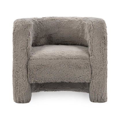Teddy Plush Fabric Cushioned Accent Chair