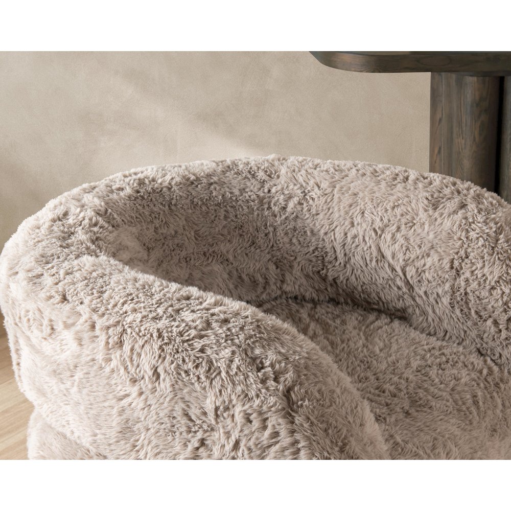 Teddy Plush Fabric Cushioned Accent Chair
