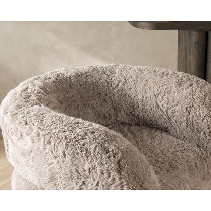Teddy Plush Fabric Cushioned Accent Chair
