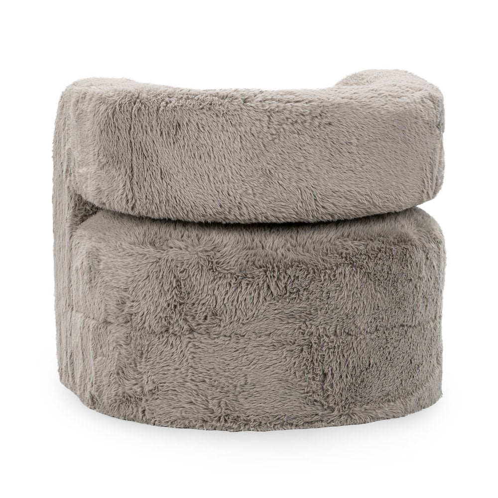 Teddy Plush Fabric Cushioned Accent Chair