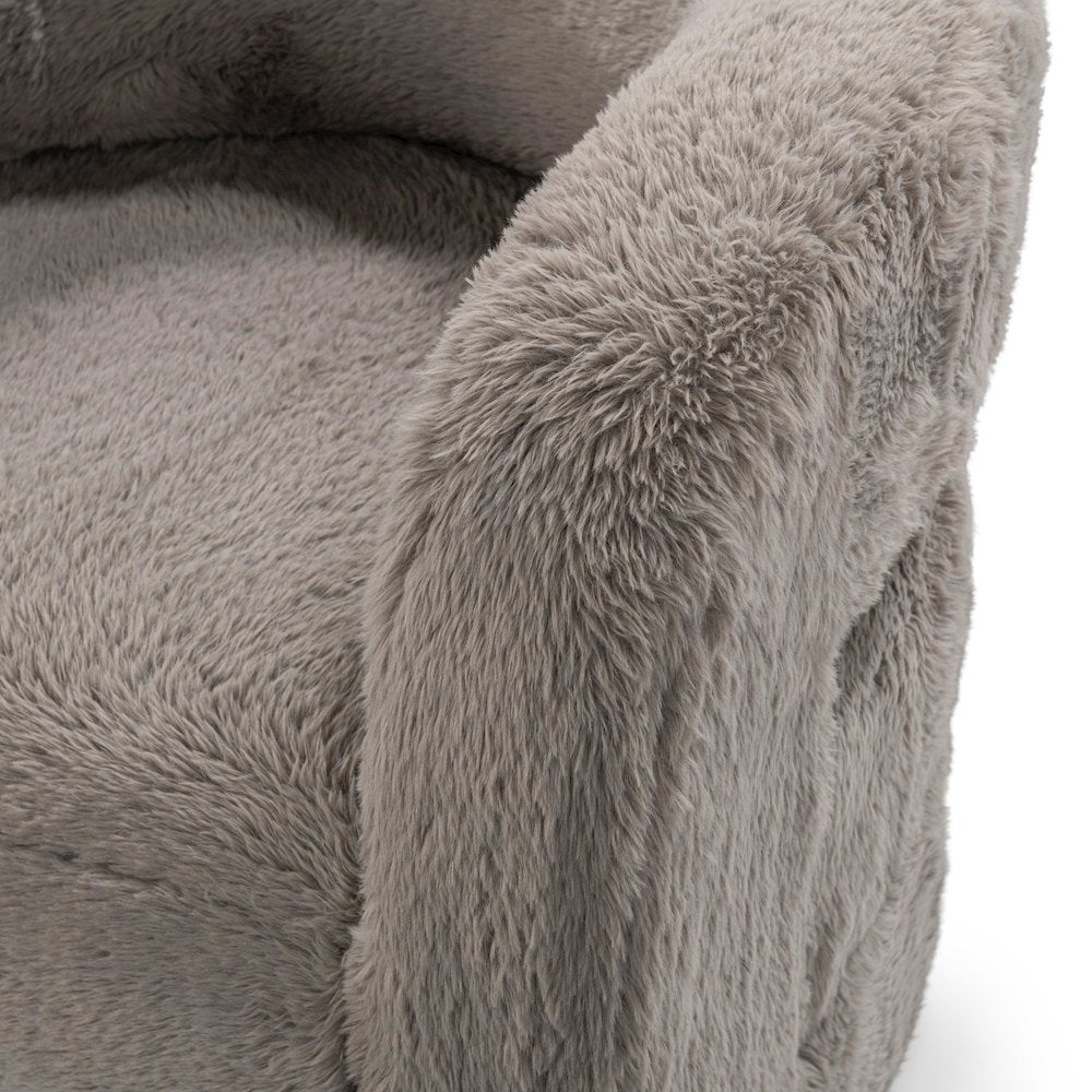 Teddy Plush Fabric Cushioned Accent Chair