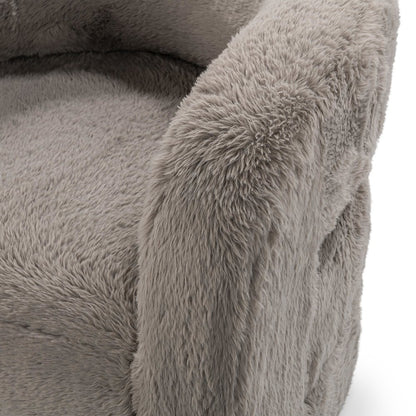 Teddy Plush Fabric Cushioned Accent Chair