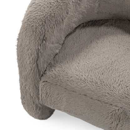Teddy Plush Fabric Cushioned Accent Chair