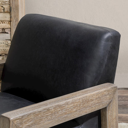 Aliza Top-Grain Leather Accent Chair