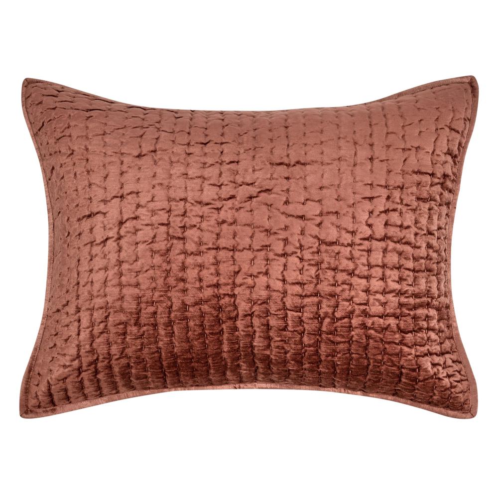 Dimitry 100% Rayon Velvet  Terra Cotta Standard Sham by Kosas Home