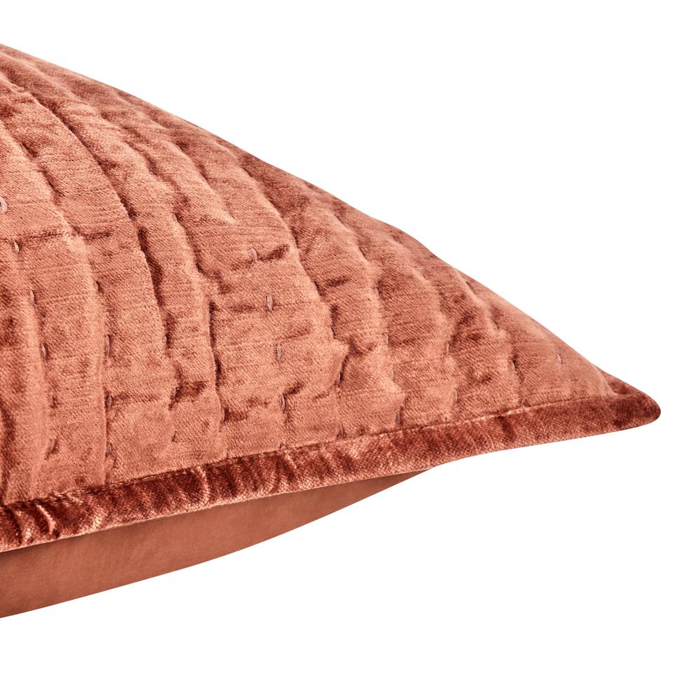 Dimitry 100% Rayon Velvet  Terra Cotta Standard Sham by Kosas Home
