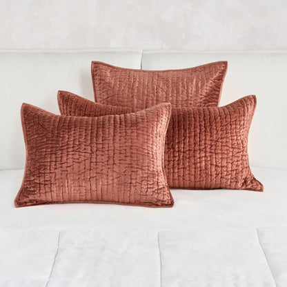 Dimitry 100% Rayon Velvet  Terra Cotta Standard Sham by Kosas Home