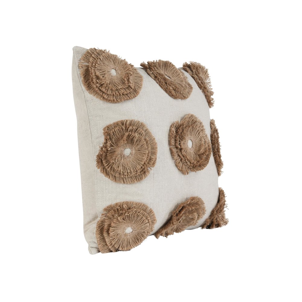 Halston 22" Cotton Linen Blend Throw Pillow , Natural
