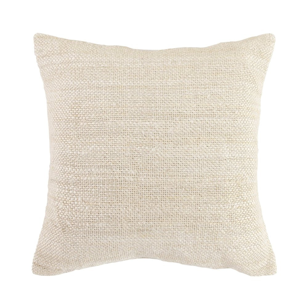 Halter 22" Woven Jute Throw Pillow , Ivory