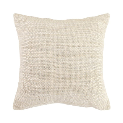 Halter 22" Woven Jute Throw Pillow , Ivory