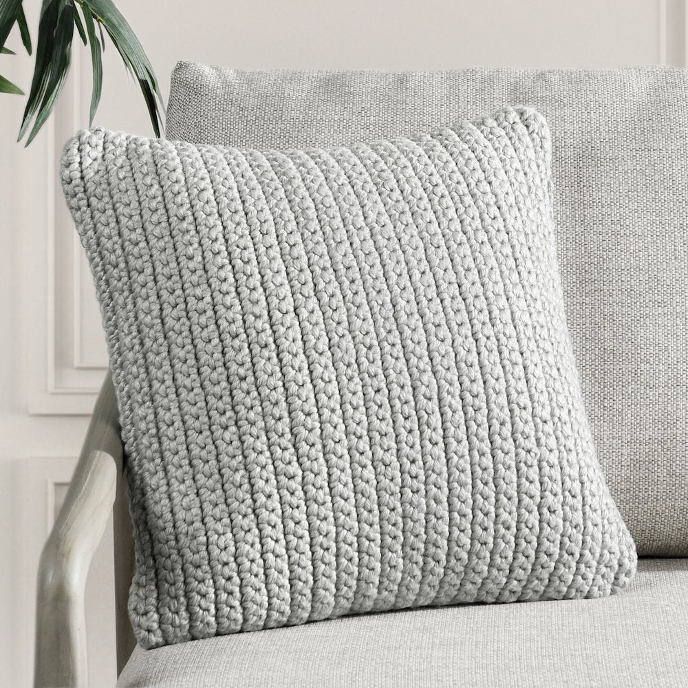 Prism  Performance Outdoor Throw Pillow, Light Gray