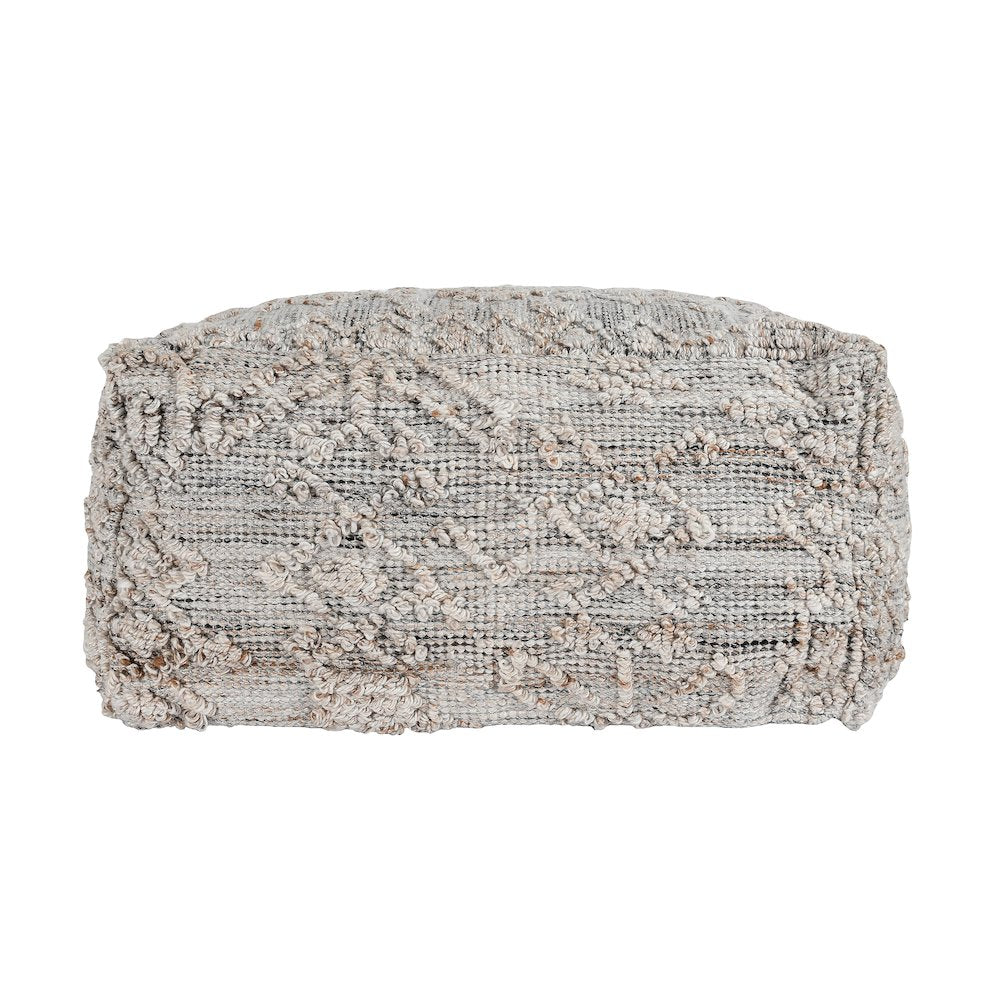 Performance Tundra Gray Multi Pouf 24x24x12