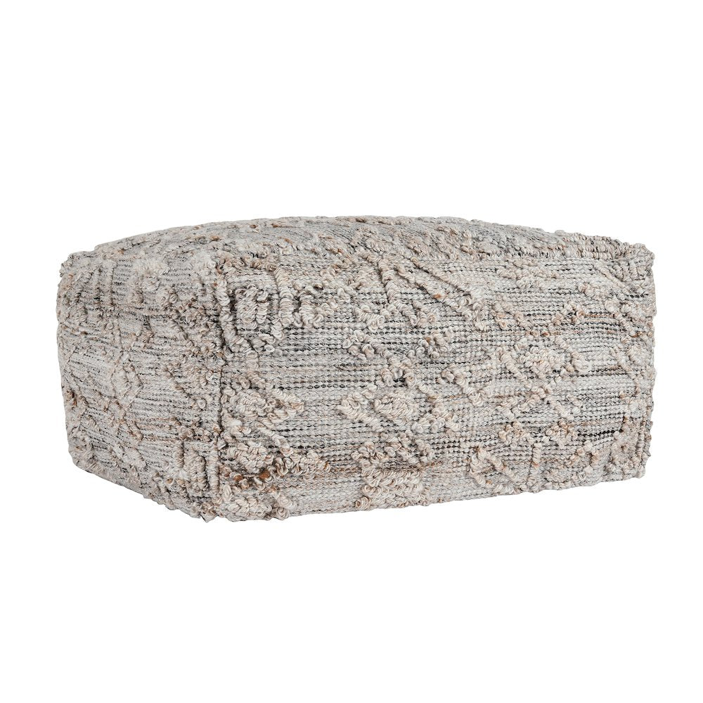 Performance Tundra Gray Multi Pouf 24x24x12