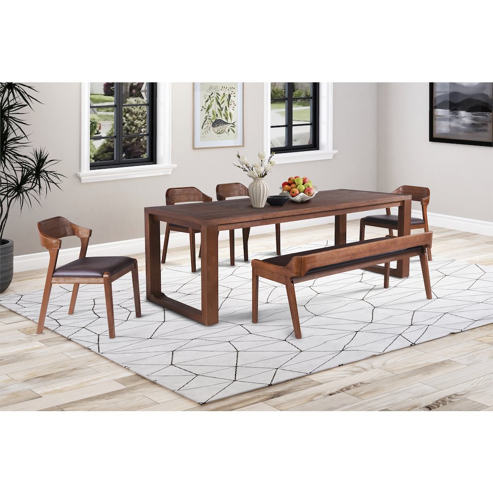 Rasmus 6pc Dining Set - Chestnut Wire-Brush Finish
