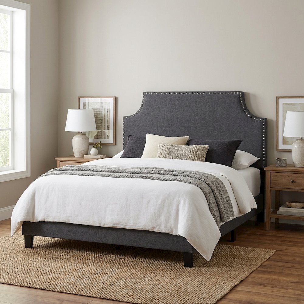 Upholstered Fabric Twin Headboard with Padded Design and Sturdy Frame