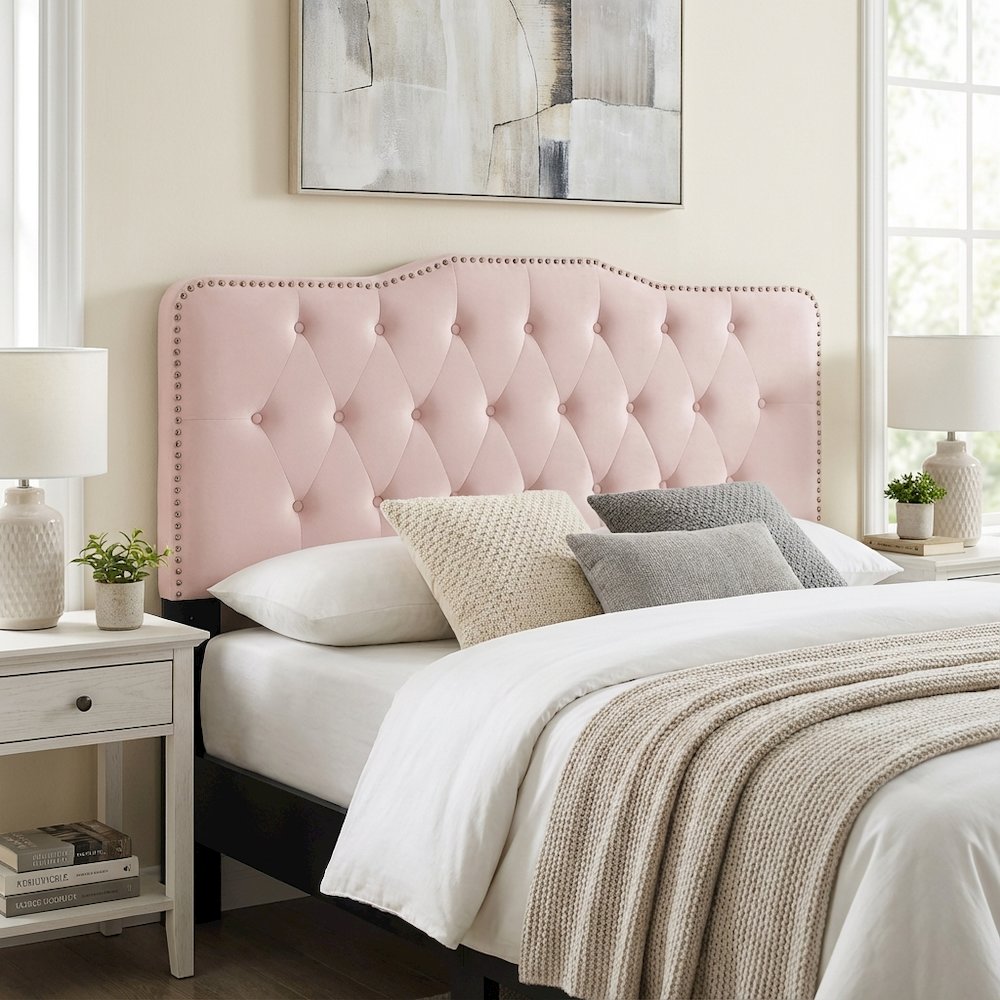 Tufted Velvet Full/Queen Headboard with Plush Upholstery and Sturdy Frame