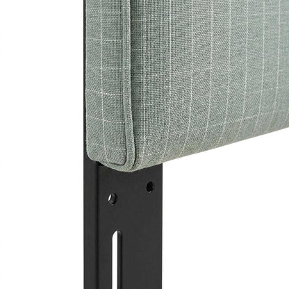 Striped Fabric King Headboard for Adjustable Bed with Storage, Spa Blue Stripe