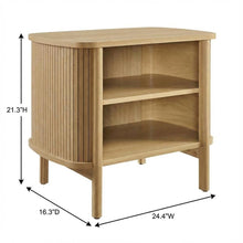 Brown Nightstand with Open Storage and Modern Design