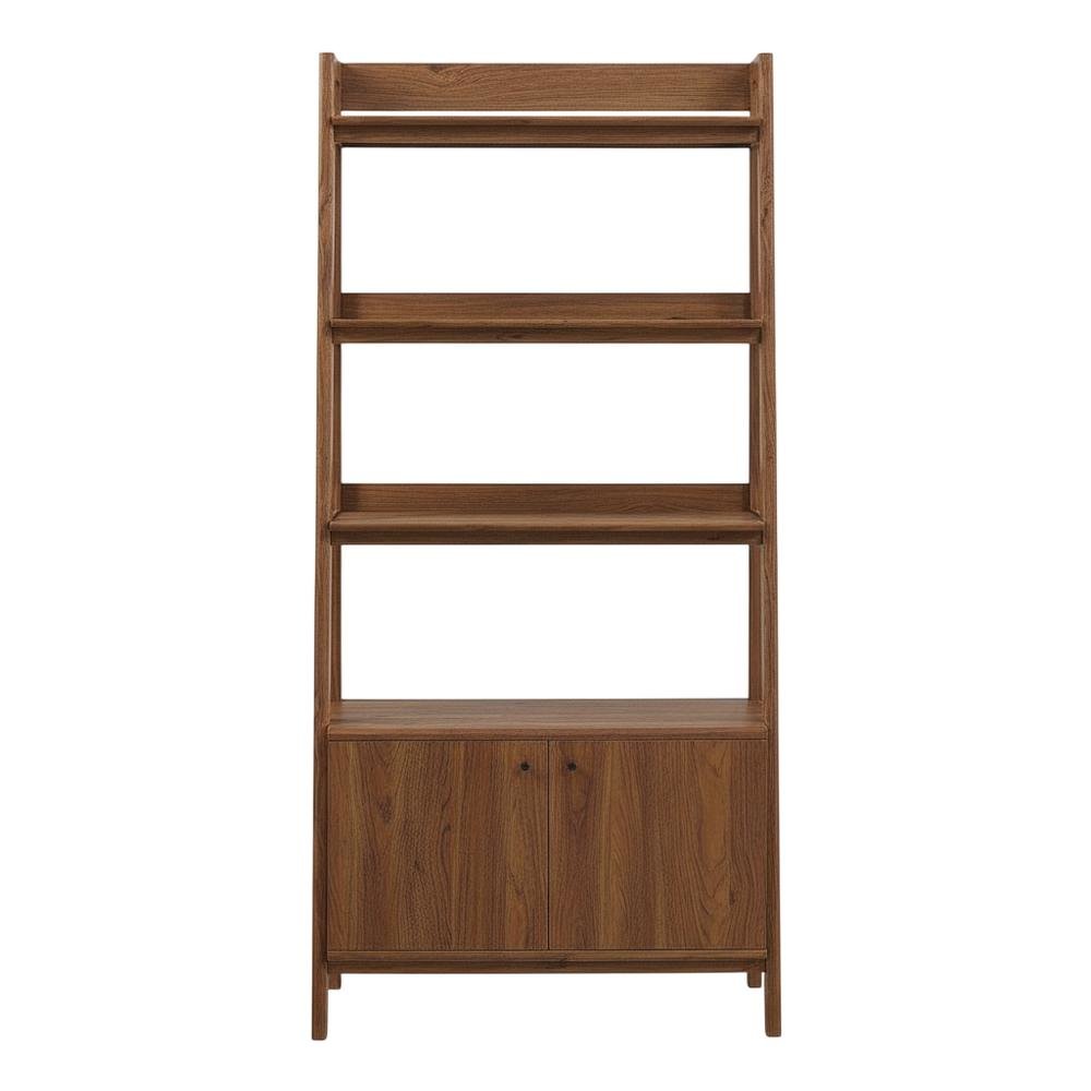 Wooden Bookshelf in Natural Finish with Open Storage Design