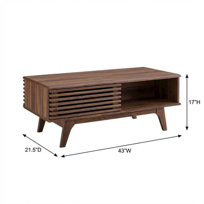 Modern Coffee Table in Natural Finish with Stable Wood Frame