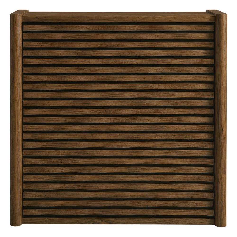 Brown Wave Shoe Cabinet, Enclosed Wood Storage, Modern Entryway Design