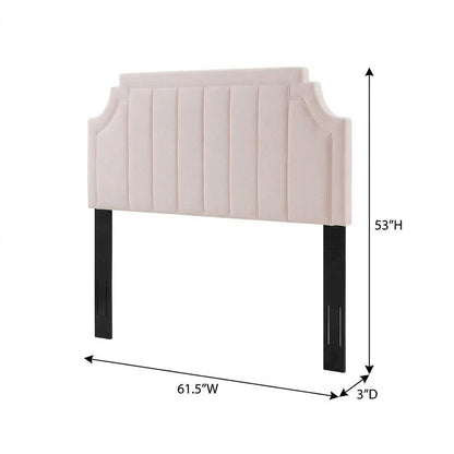 Channel Tufted Velvet Full/Queen Headboard with Performance Fabric Upholstery