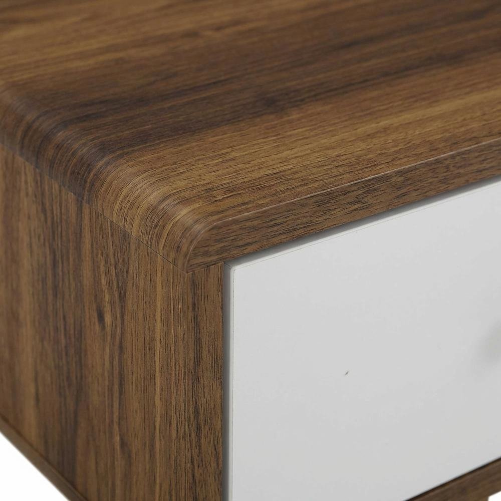 Wood TV Stand with Brown Finish and Spacious Surface