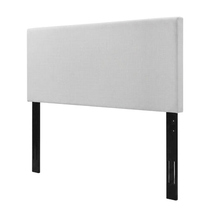 Linen-Upholstered Padded Headboard for Full and Queen Size Beds Only, White