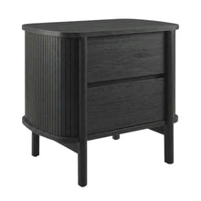 Wooden Nightstand in Black Finish with Sleek Design and Easy-To-Access Drawer