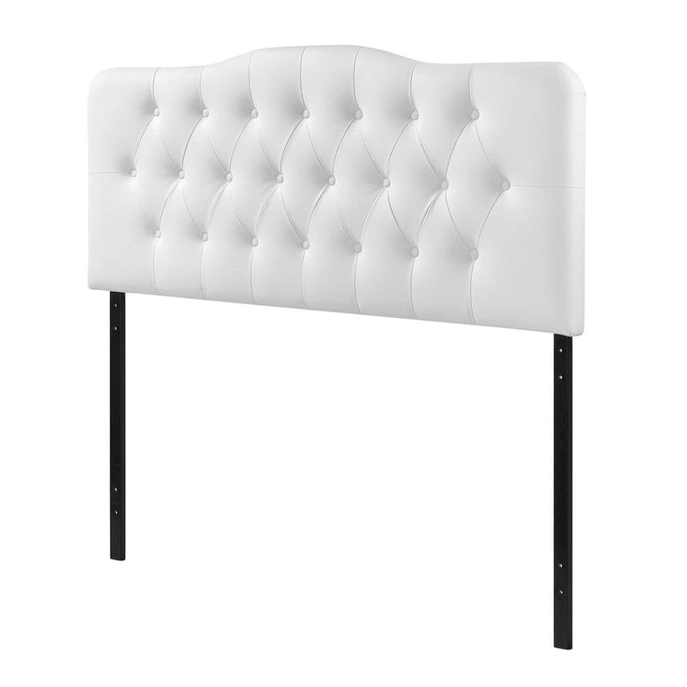 Upholstered Vinyl Full Headboard with Durable Padding and Classic Design