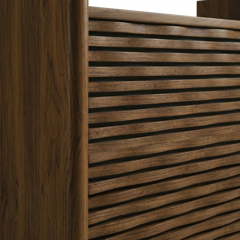 Brown Wave Shoe Cabinet, Enclosed Wood Storage, Modern Entryway Design